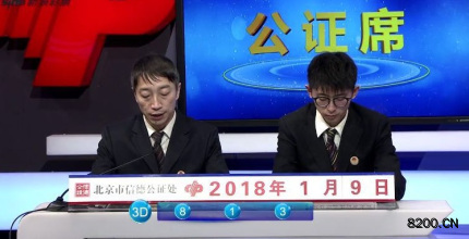 第2018009期福彩3D开奖现场截图图片