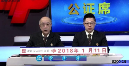 第2018011期福彩3D开奖现场截图图片