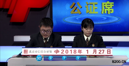 第2018027期福彩3D开奖现场截图图片