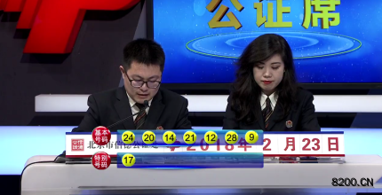 第2018021期七乐彩开奖现场截图图片