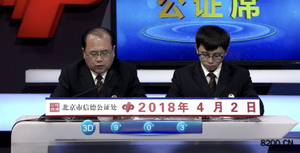 第2018085期福彩3D开奖现场截图图片