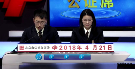 第2018104期福彩3D开奖现场截图图片