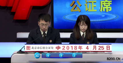 第2018108期福彩3D开奖现场截图图片