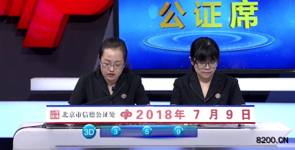 第2018183期福彩3D开奖现场截图图片