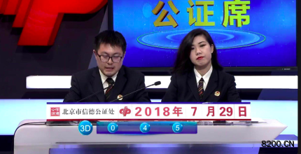 第2018203期福彩3D开奖现场截图图片