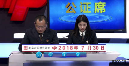 第2018204期福彩3D开奖现场截图图片