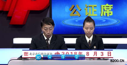 第2018208期福彩3D开奖现场截图图片