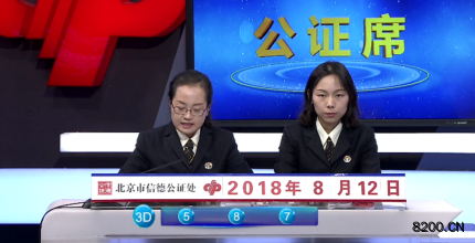 第2018217期福彩3D开奖现场截图图片