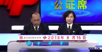 第2018220期福彩3D开奖现场截图图片