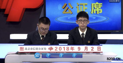 第2018238期福彩3D开奖现场截图图片