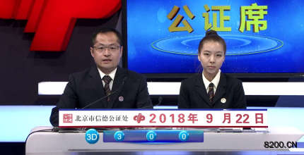 第2018258期福彩3D开奖现场截图图片