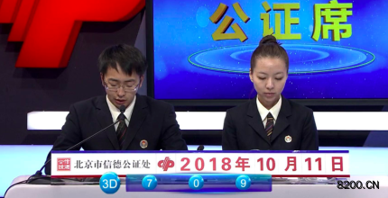 第2018277期福彩3D开奖现场截图图片