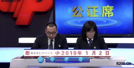 第2019002期福彩3D开奖现场截图图片