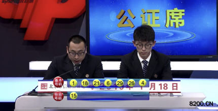 第2019008期七乐彩开奖现场截图图片