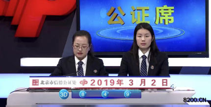 第2019054期福彩3D开奖现场截图图片