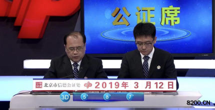 第2019064期福彩3D开奖现场截图图片