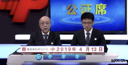 第2019096期福彩3D开奖现场截图图片
