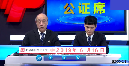 第2019160期福彩3D开奖现场截图图片