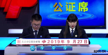 第2019263期福彩3D开奖现场截图图片