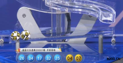 第2020001期大乐透开奖现场截图图片