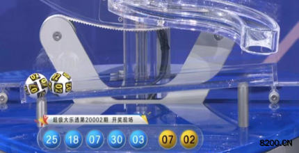 第2020002期大乐透开奖现场截图图片