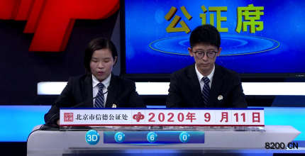 第2020206期福彩3D开奖现场截图图片