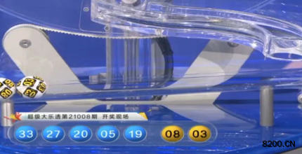 第2021008期大乐透开奖现场截图图片