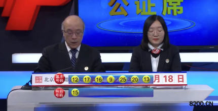 第2021008期七乐彩开奖现场截图图片