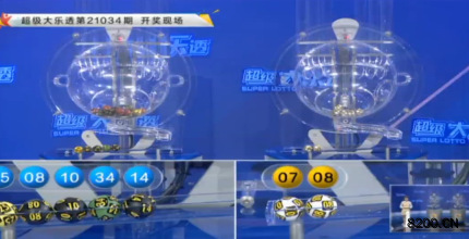 第2021034期大乐透开奖现场截图图片
