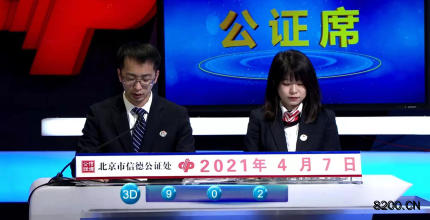 第2021087期福彩3D开奖现场截图图片