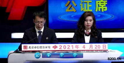 第2021100期福彩3D开奖现场截图图片