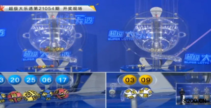第2021054期大乐透开奖现场截图图片