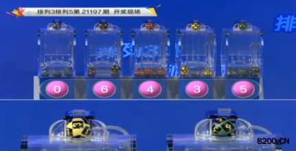 第2021197期排列3开奖现场截图图片