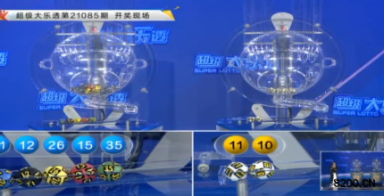 第2021085期大乐透开奖现场截图图片