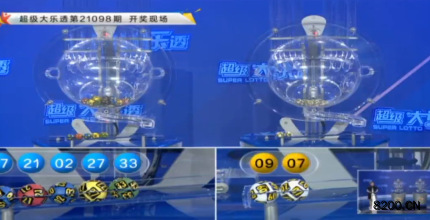 第2021098期大乐透开奖现场截图图片