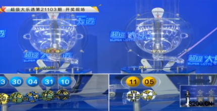 第2021103期大乐透开奖现场截图图片