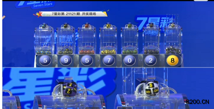 第2021121期七星彩开奖现场截图图片