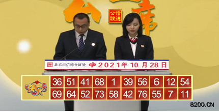 第2021287期快乐8开奖现场截图图片