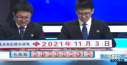 第2021126期七乐彩开奖现场截图图片