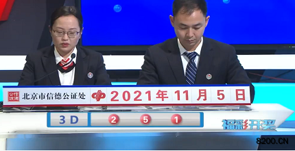 第2021295期福彩3D开奖现场截图图片