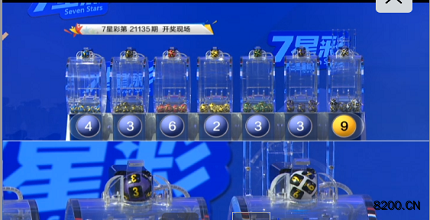 第2021135期七星彩开奖现场截图图片