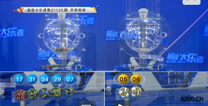 第2021135期大乐透开奖现场截图图片