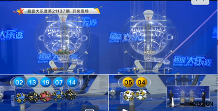 第2021137期大乐透开奖现场截图图片