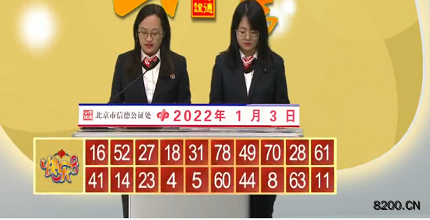 第2022003期快乐8开奖现场截图图片