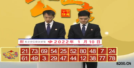 第2022010期快乐8开奖现场截图图片