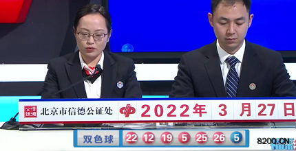 第2022033期双色球开奖现场截图图片