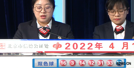 第2022040期双色球开奖现场截图图片