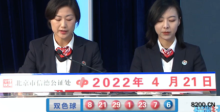第2022044期双色球开奖现场截图图片