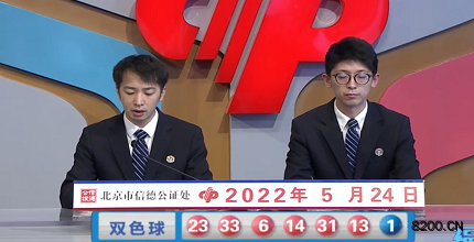 第2022058期双色球开奖现场截图图片