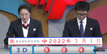 第2022172期福彩3D开奖现场截图图片